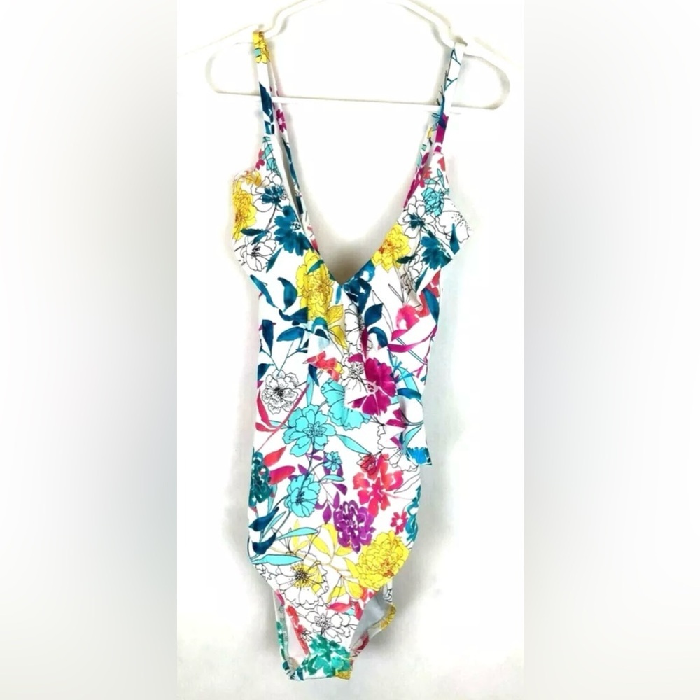 Kenneth Cole Reaction Womens Vneck Front Halter One Piece Size Large